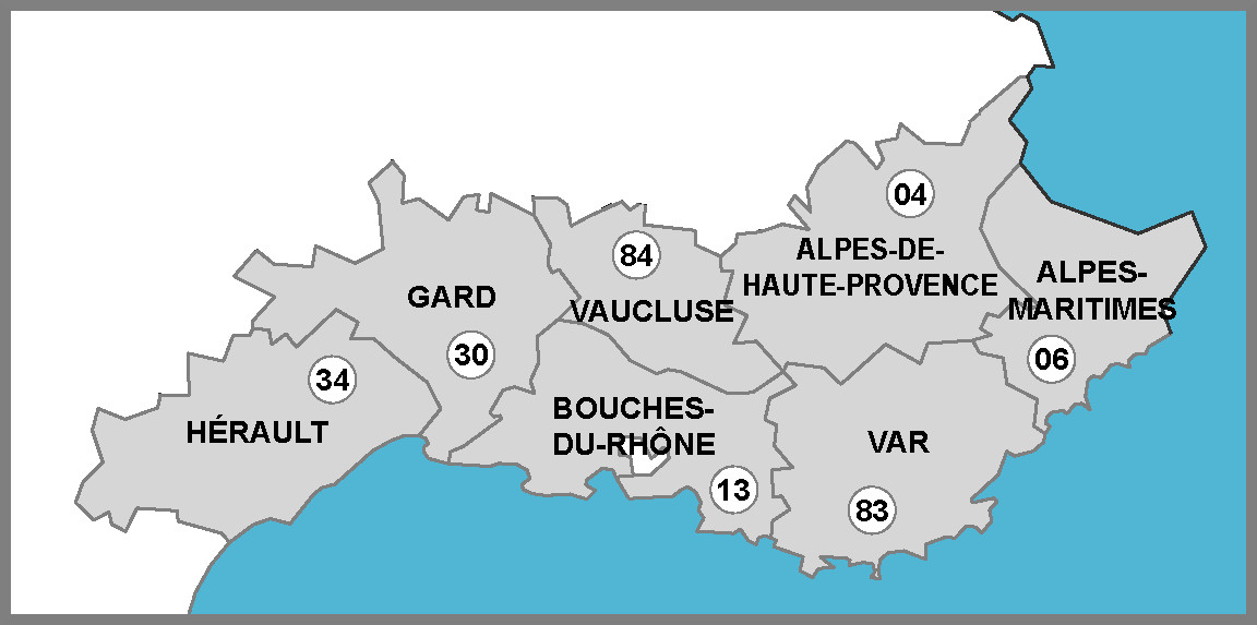 Zones d'intervention - R&D Maintenance Mobilier Hospitalier - (Paca - 30 - 34)